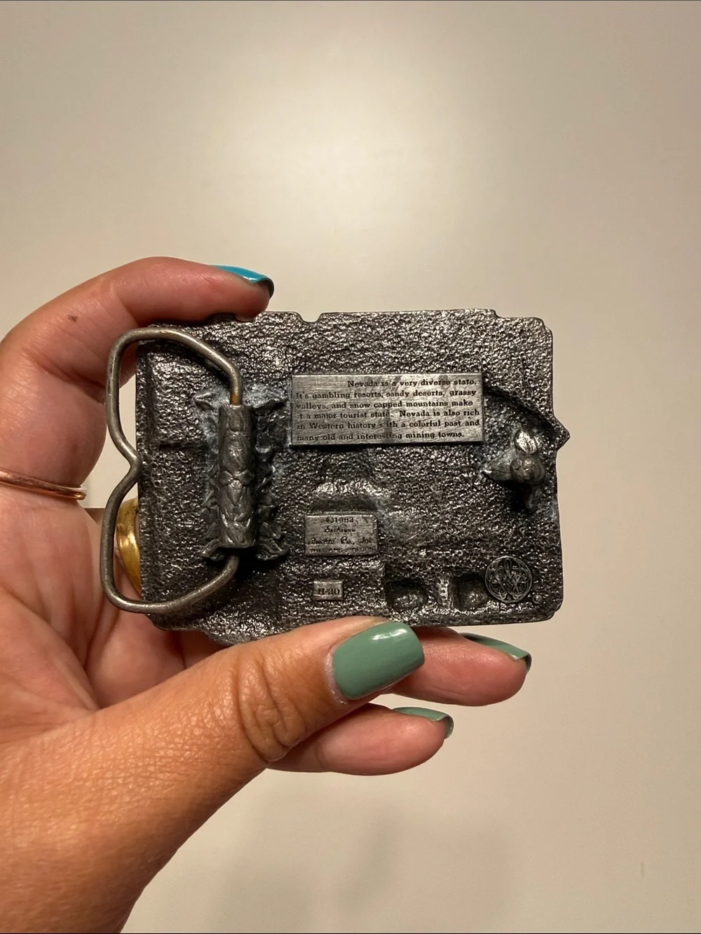 Vintage Nevada Belt Buckle by Siskiyou  1982